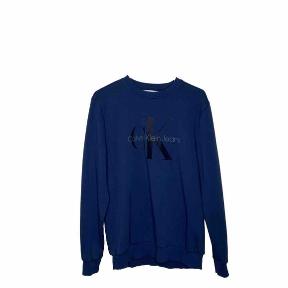 Calvin Klein Jeans Logo Navy Blue Crewneck Sweatshirt Size Medium - Picture 1 of 5